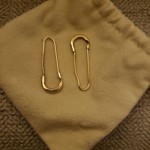 14k Gold plated, safety pin shaped earrings